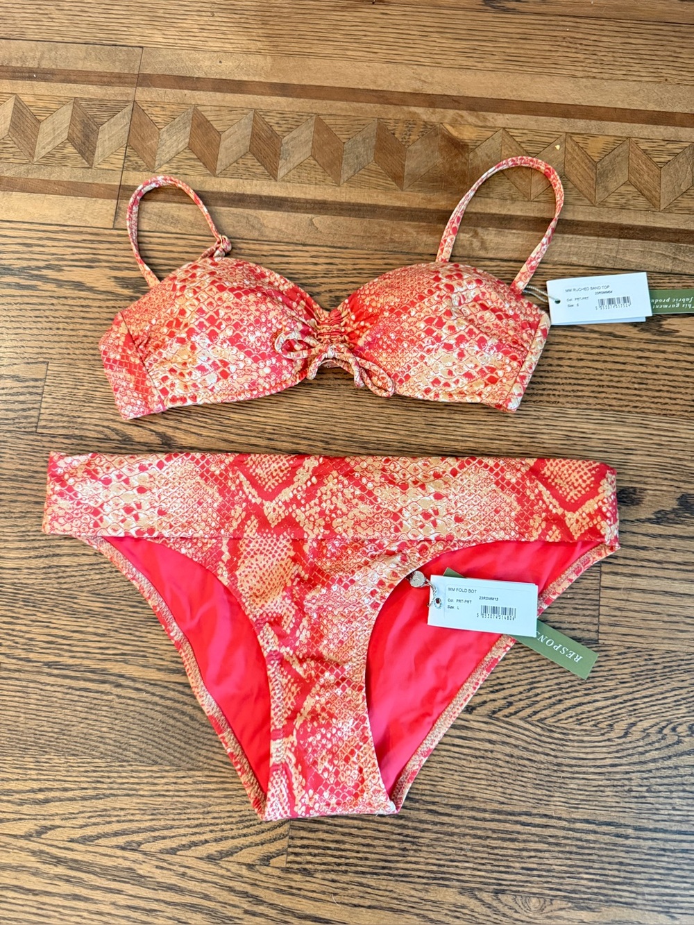 Heidi Klein Women’s Red Snake-Print Bikini Set